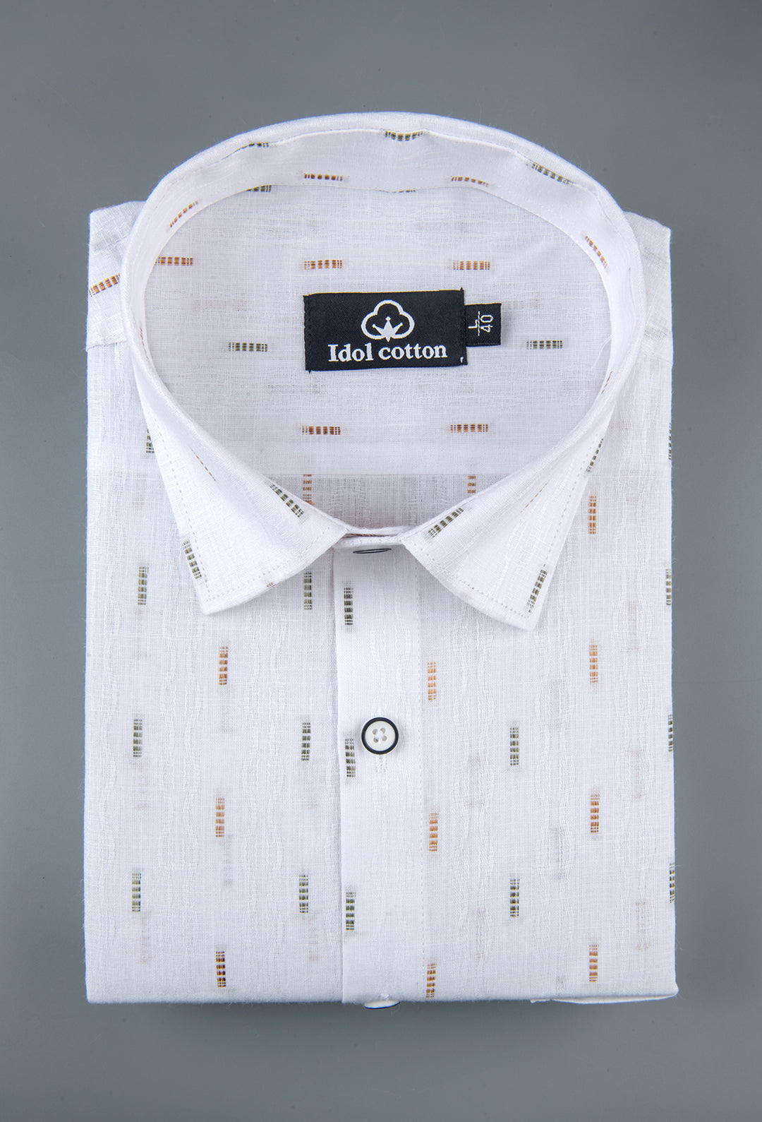 Pure White Linen Butta Small Vertical Print 