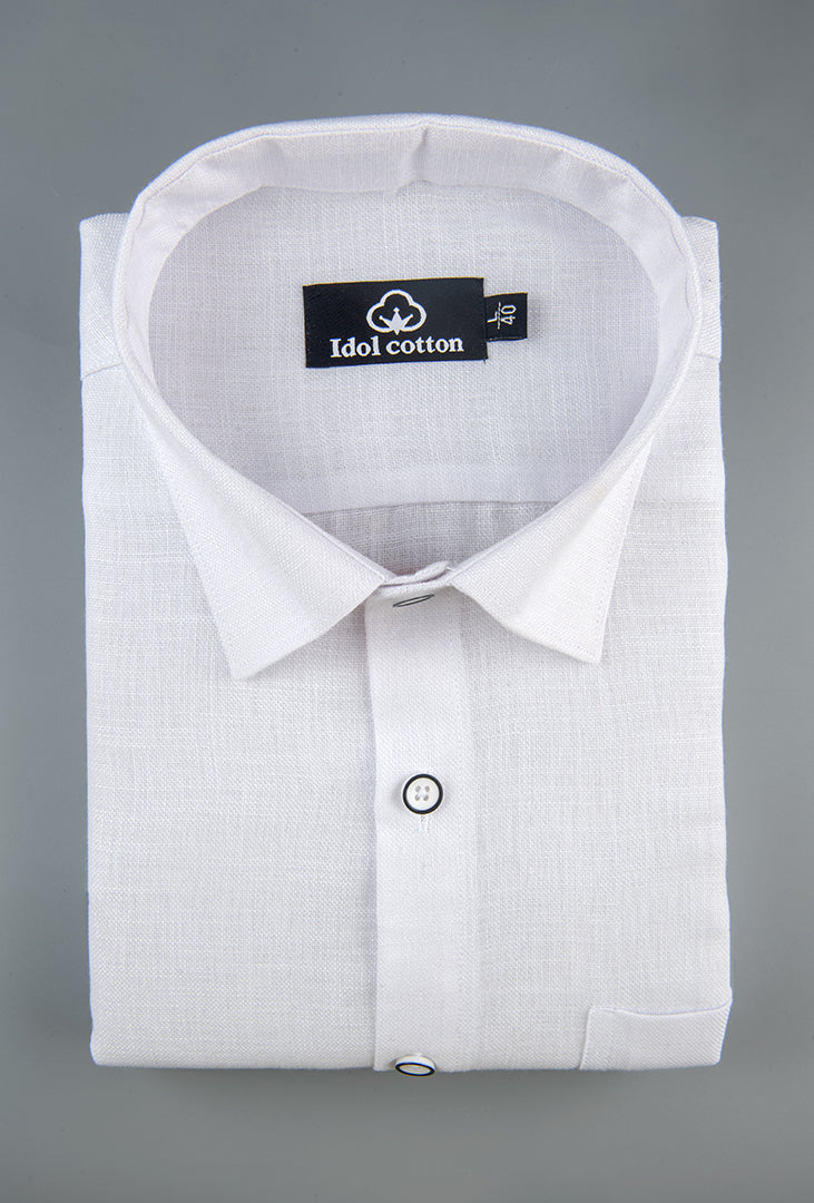 Natural Linen Pure White Shirt 
