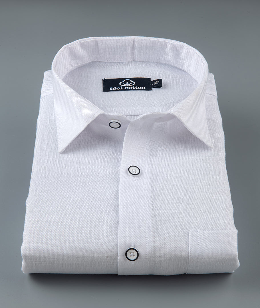Natural Linen Pure White Shirt 