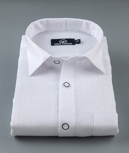 Natural Linen Pure White Shirt 