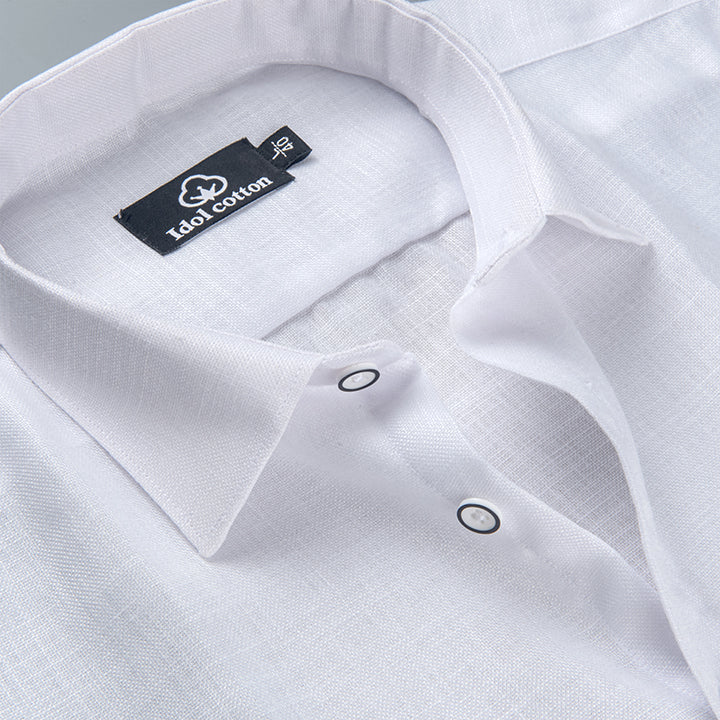 Natural Linen Pure White Shirt 