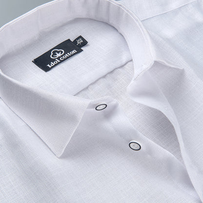 Natural Linen Pure White Shirt 