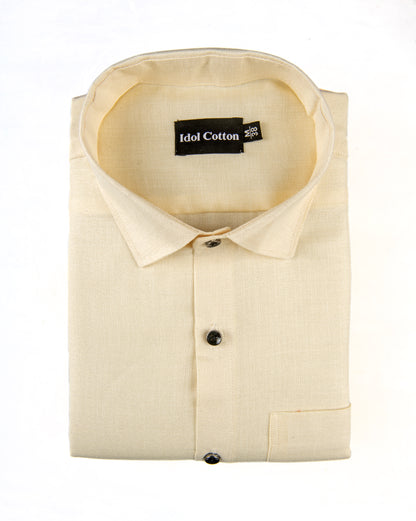 Linen Twill Slub Light Cream Colour
