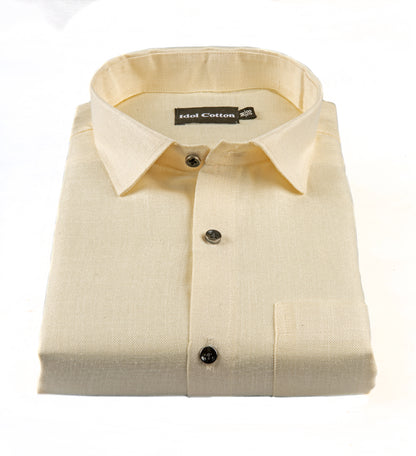 Linen Twill Slub Light Cream Colour