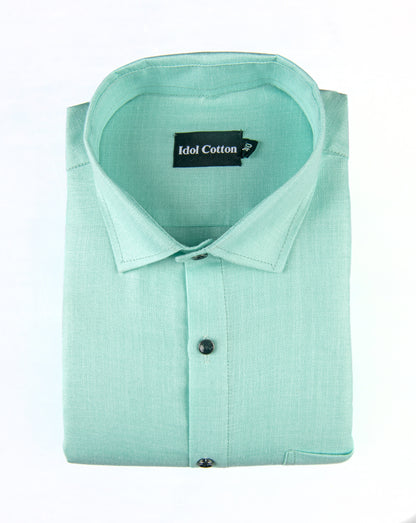 Linen Twill Slub Mint Green Colour