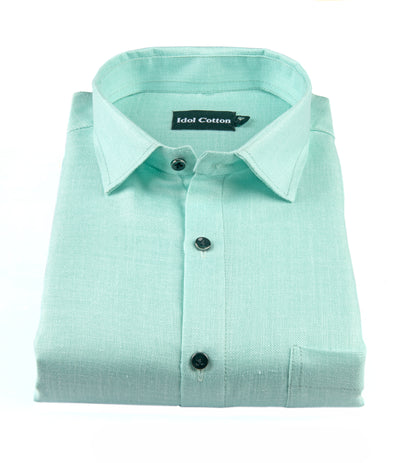 Linen Twill Slub Mint Green Colour