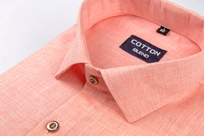 linen twill slub light peach color