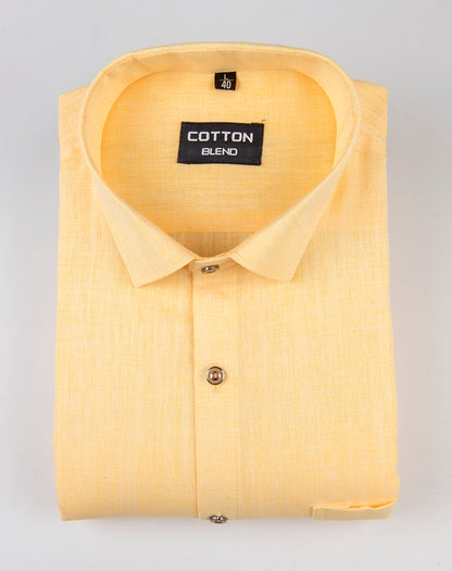 linen twill slub light lemon colour 