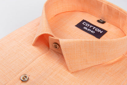 linen twill slub peach color