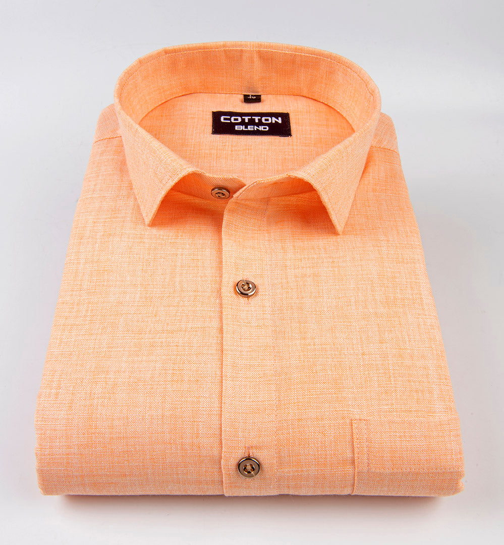 linen twill slub peach color