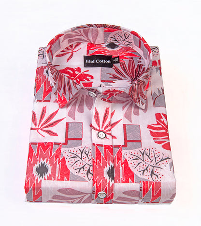 Pure Cotton Digital Print Red Mix