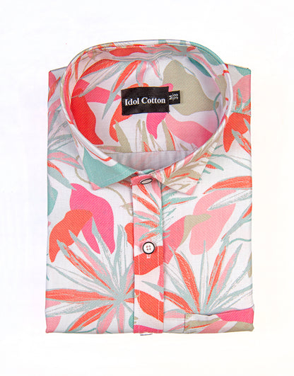 Pure Cotton Digital Print Multi Color Mix Pink