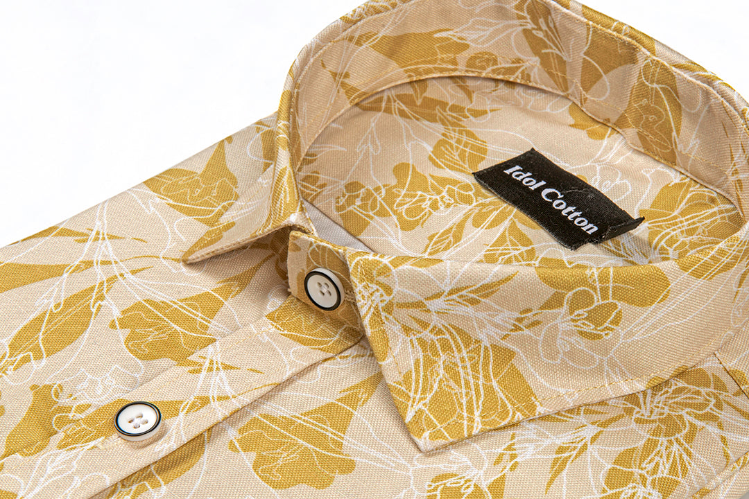 Pure Cotton Digital Print Yellow Mix Flower Print