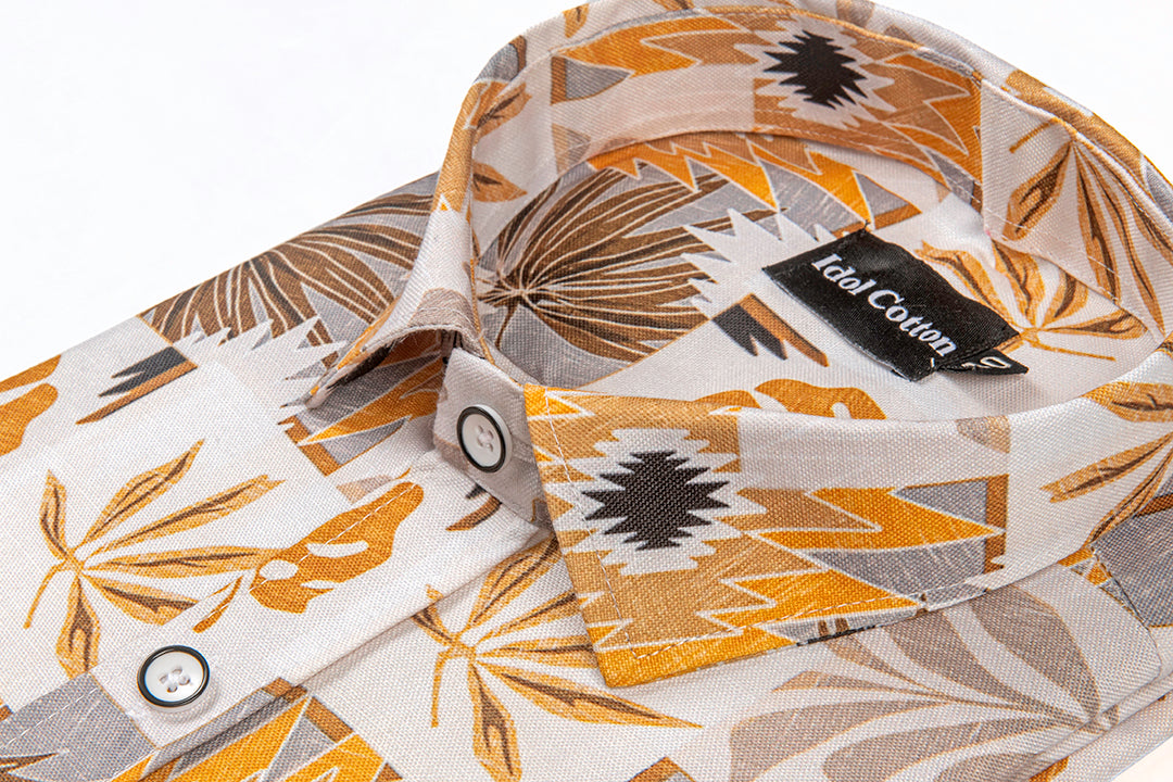 Pure Cotton Digital Print Gold Colour Mix