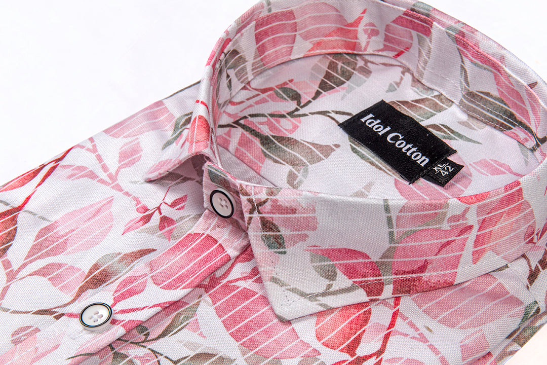 Pure Cotton Ditigal Print Pink White Mix