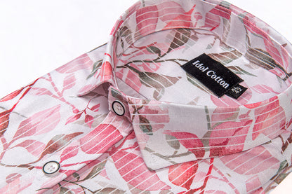 Pure Cotton Ditigal Print Pink White Mix