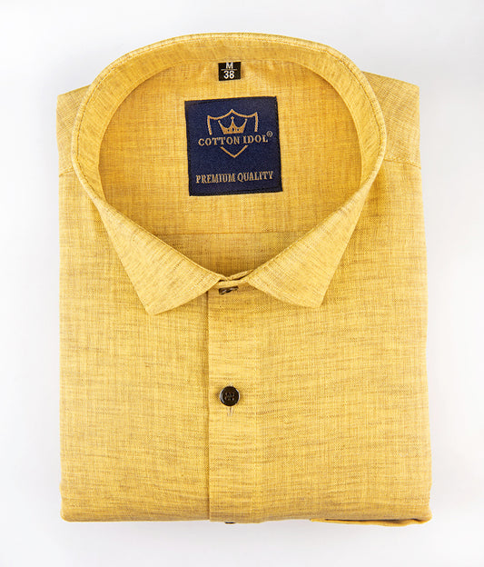 Royal linen cotton mustard colour 2 tone