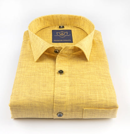 Royal linen cotton mustard colour 2 tone