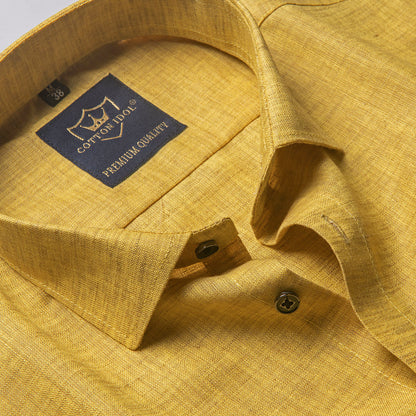 Royal linen cotton mustard colour 2 tone