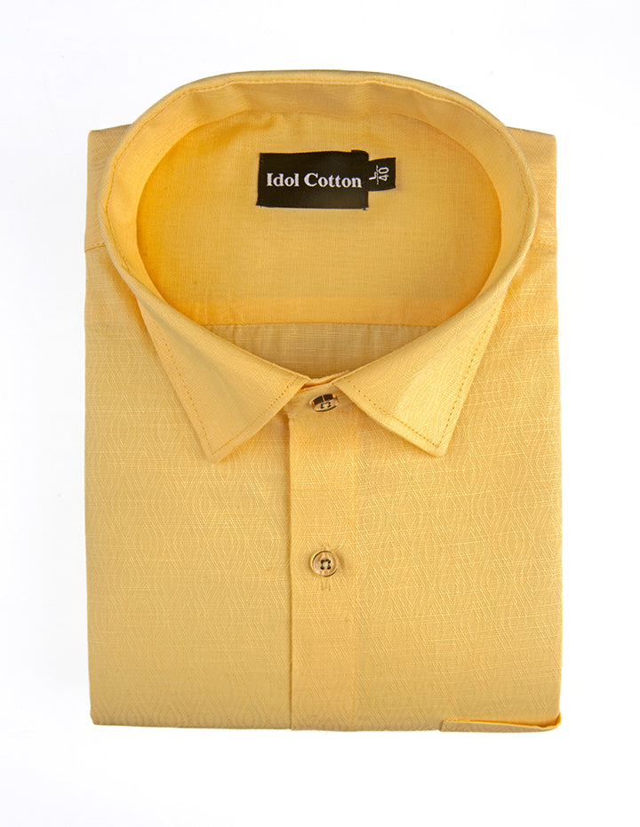 Pure Cotton Gloster Print Yellow Colour 