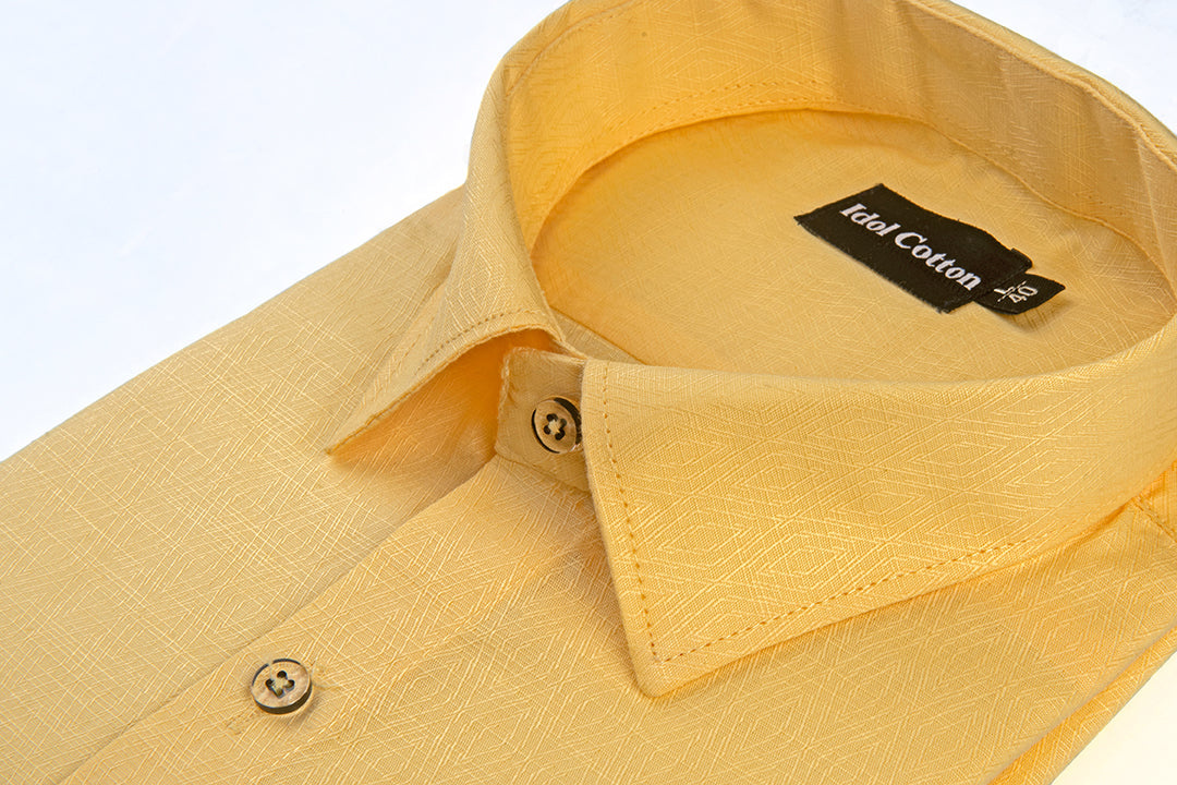 Pure Cotton Gloster Print Yellow Colour 