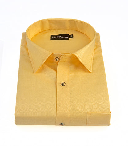 Pure Cotton Gloster Print Yellow Colour 