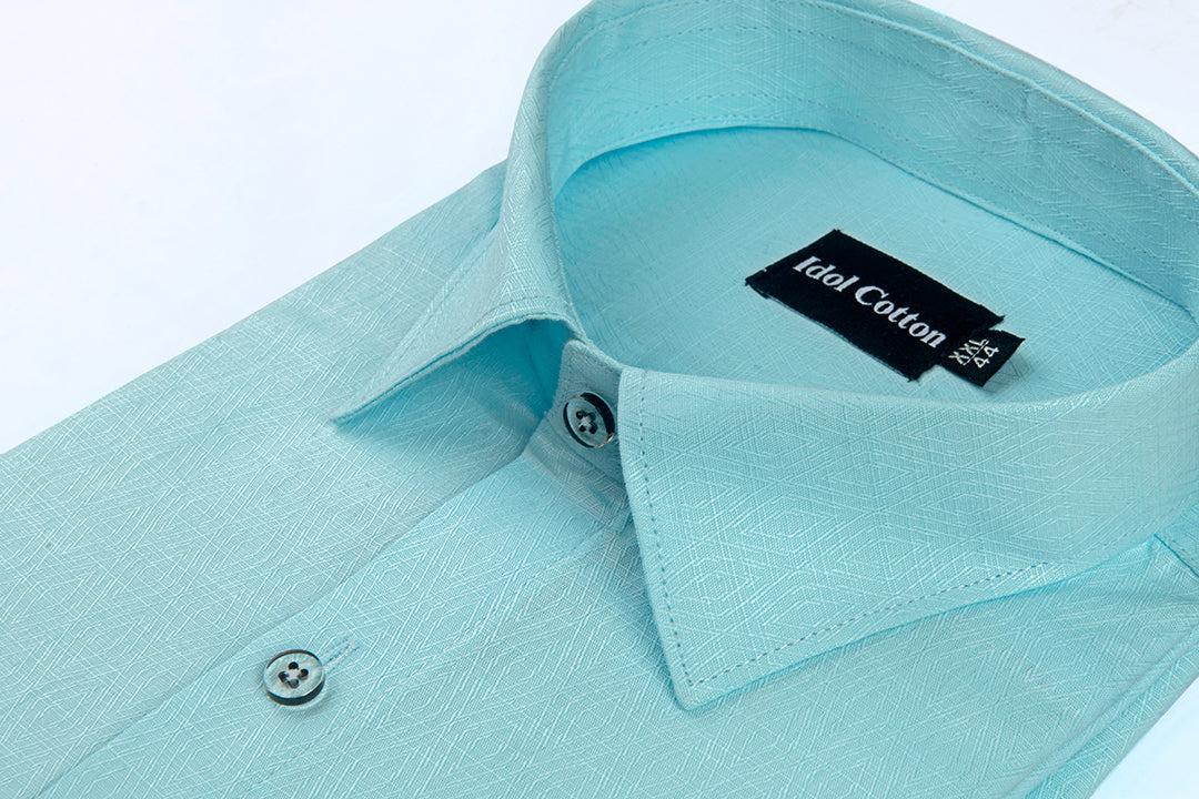 Pure Cotton Gloster Print Sky Colour