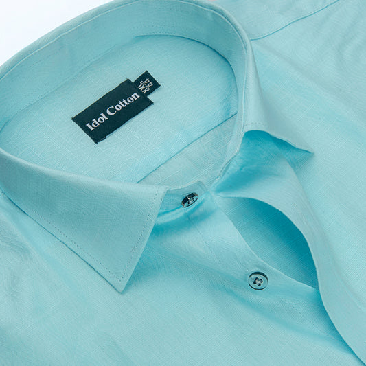 Pure Cotton Gloster Print Sky Colour