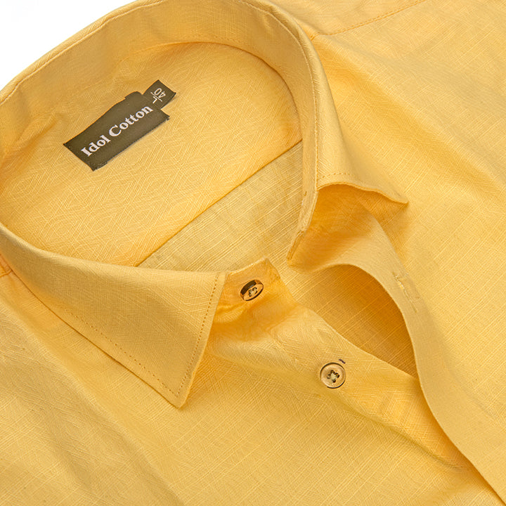 Pure Cotton Gloster Print Yellow Colour 