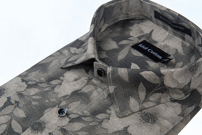 Linen Print Gray Mix