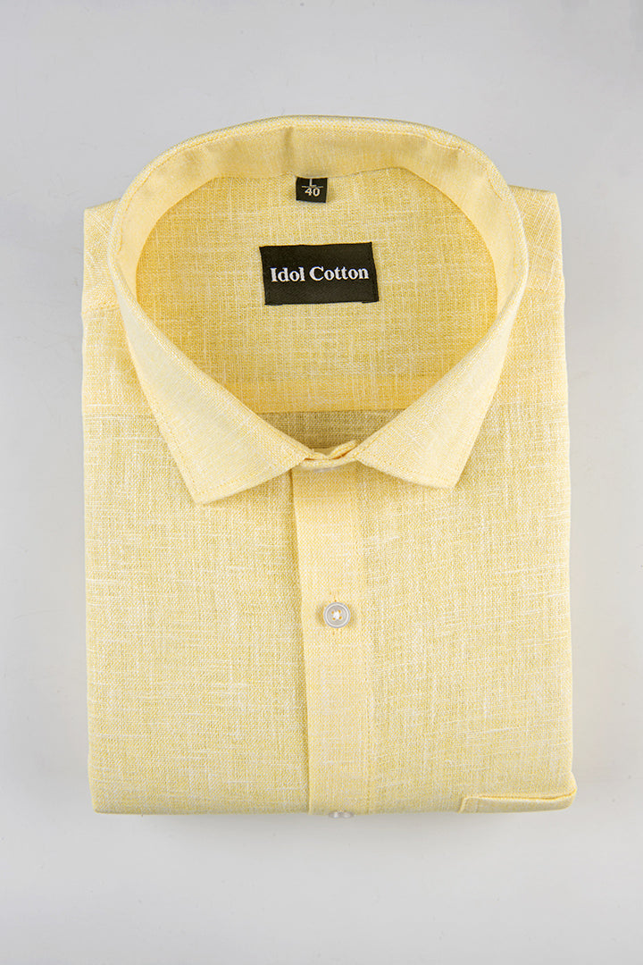 Natural linen cotton light lemon colour