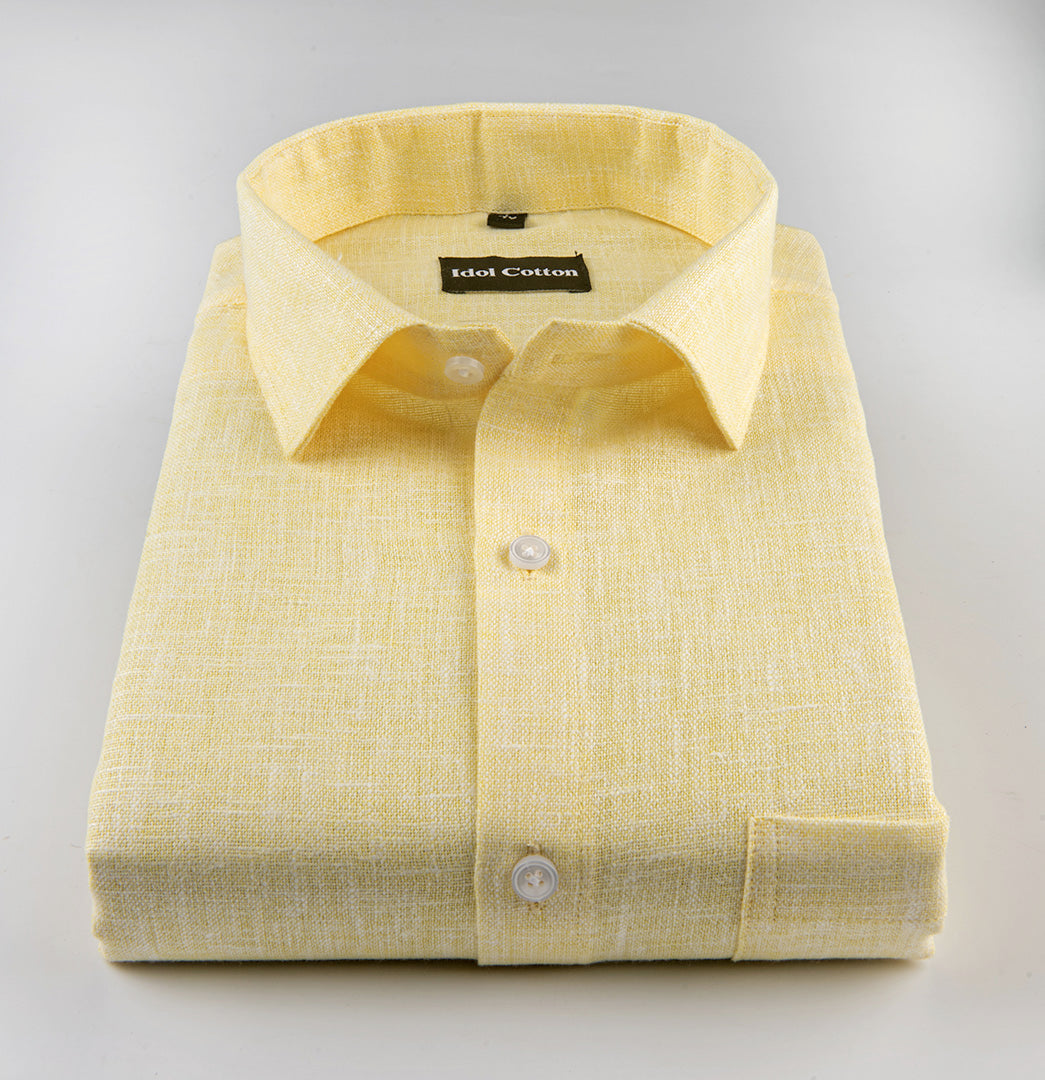 Natural linen cotton light lemon colour