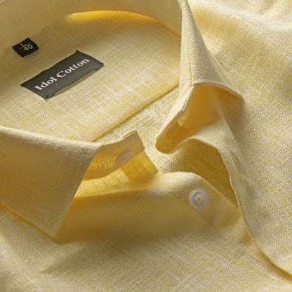 Natural linen cotton light lemon colour