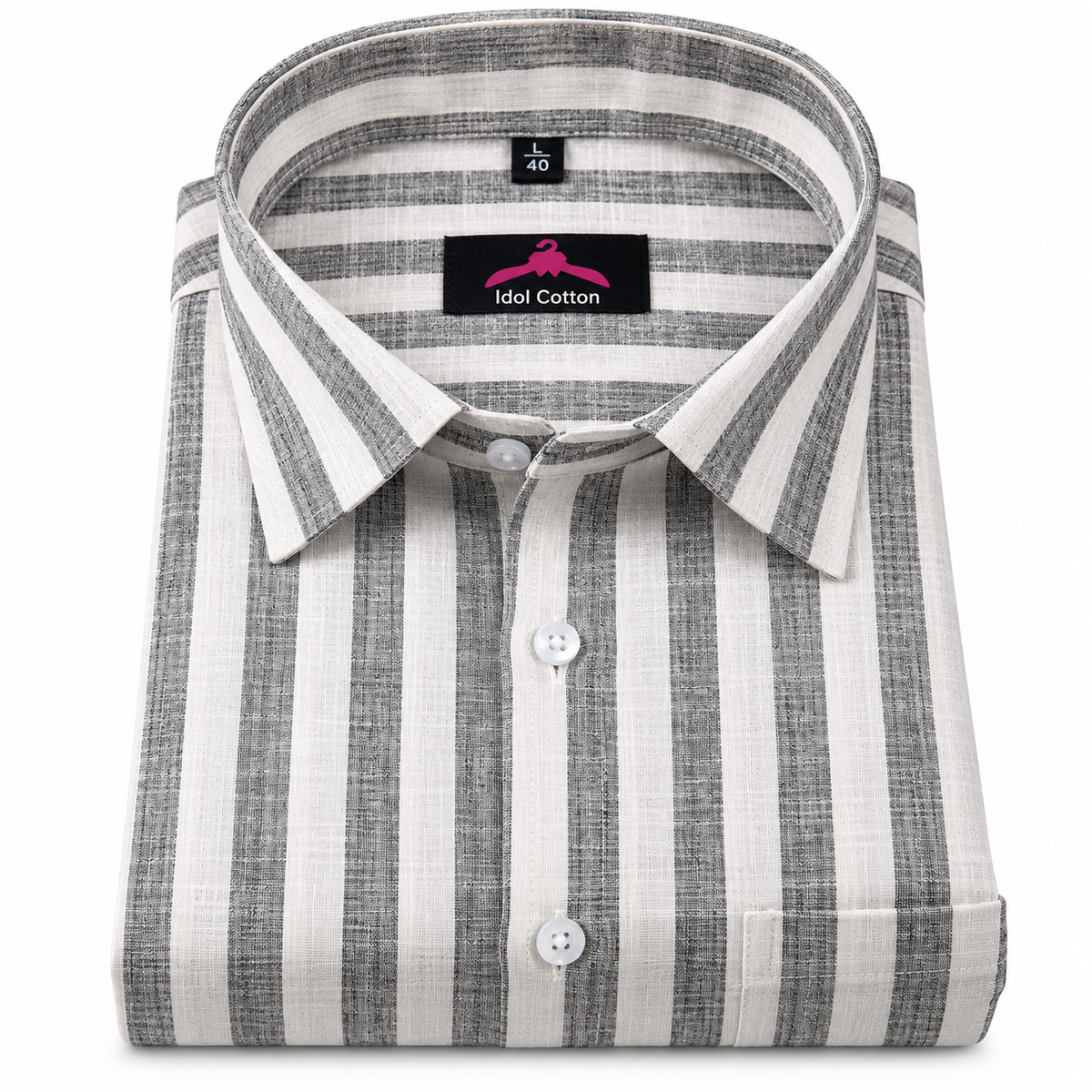 Linen White With Dusty Colour Patta Print Shirt For Men