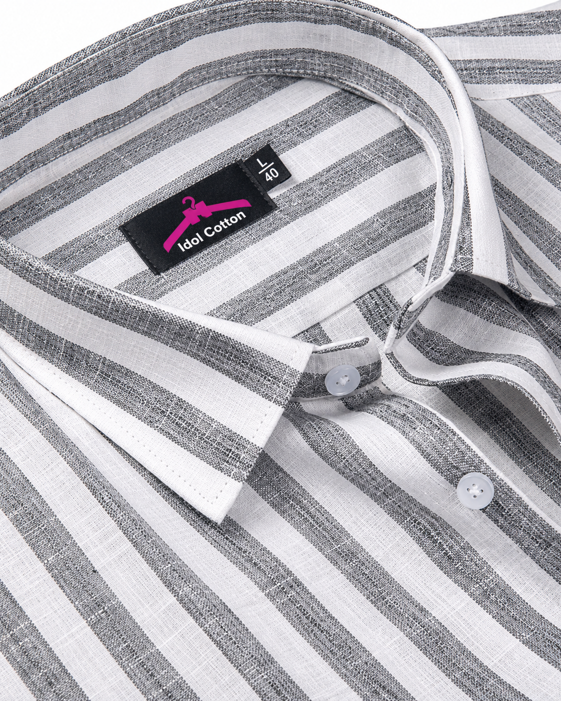 Linen White With Dusty Colour Patta Print Shirt For Men