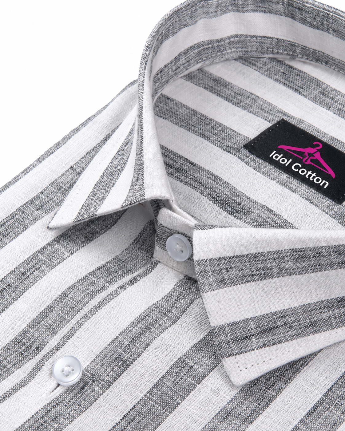 Linen White With Dusty Colour Patta Print Shirt For Men