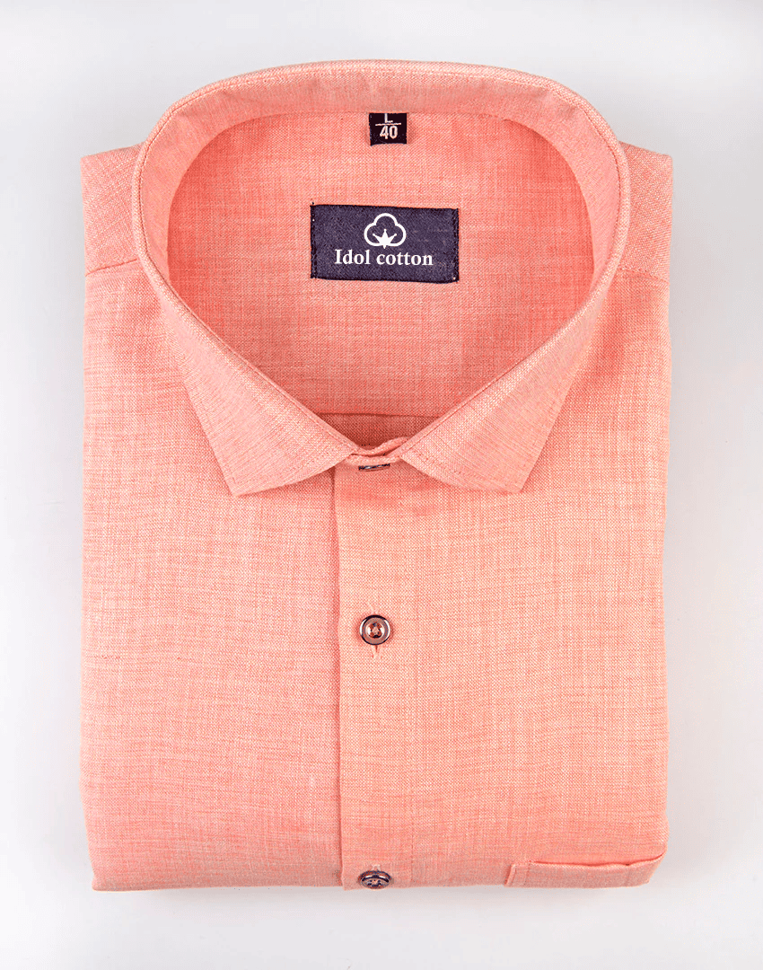 linen twill slub light peach color