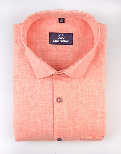 linen twill slub light peach color
