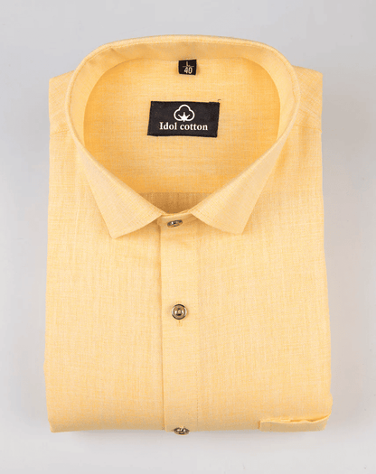 linen twill slub light lemon colour 