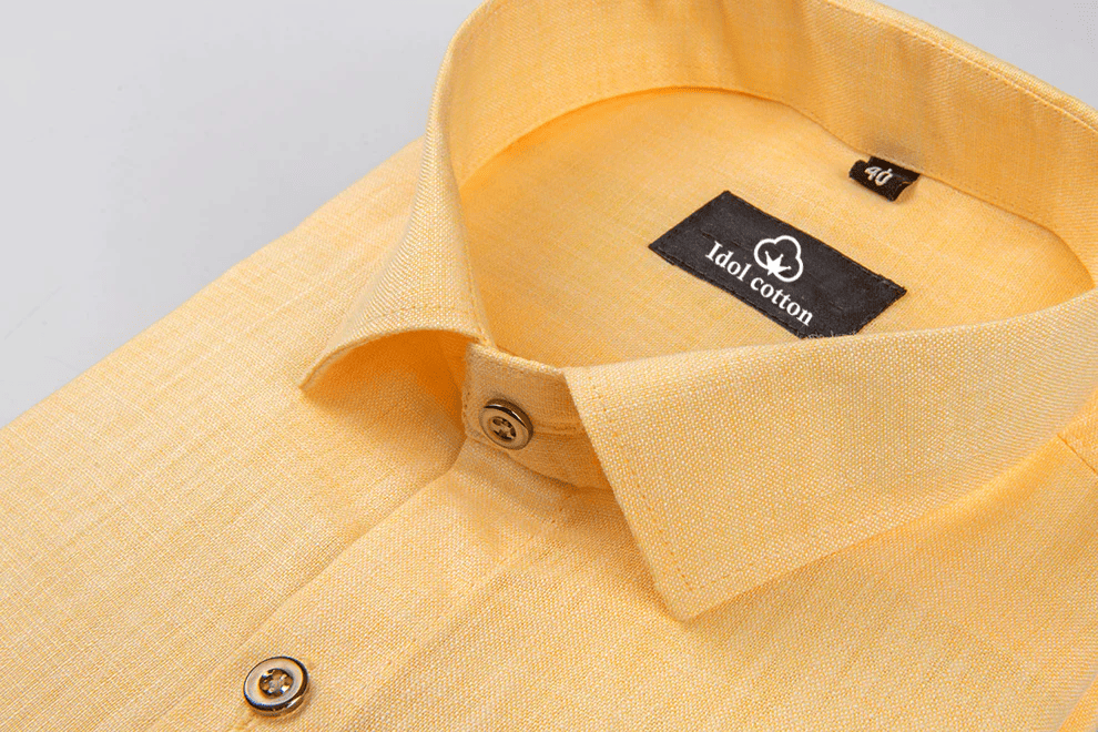 Linen Twill Slub Mustard Yellow Color