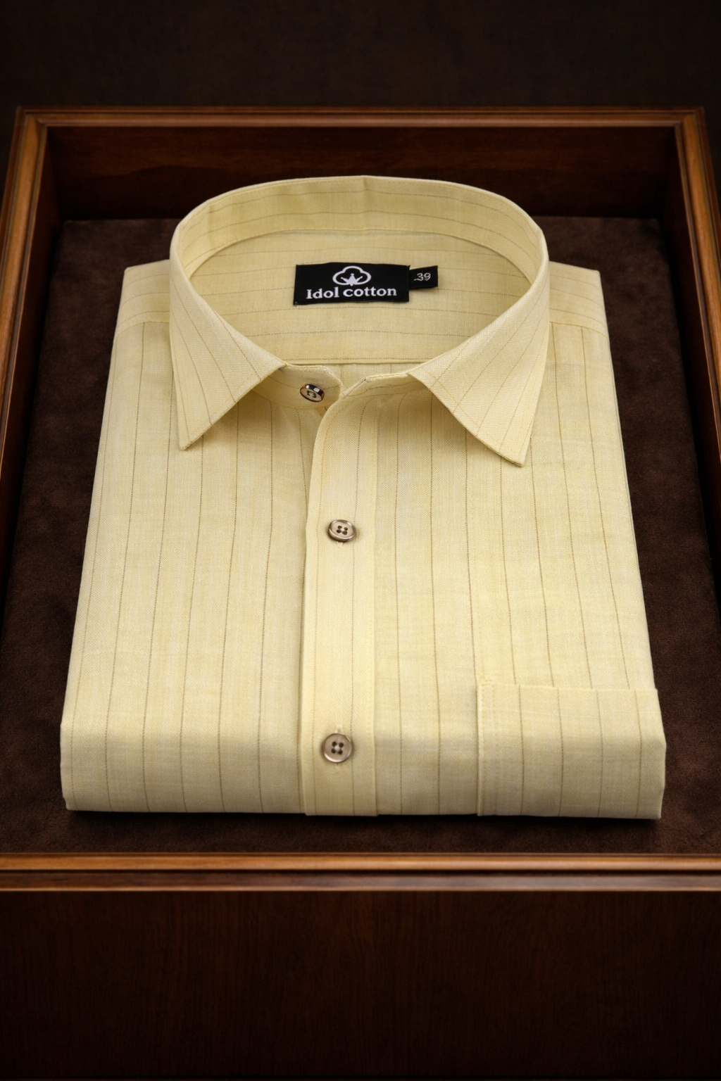 Bamboo Linen Strip Light Lemon Colour