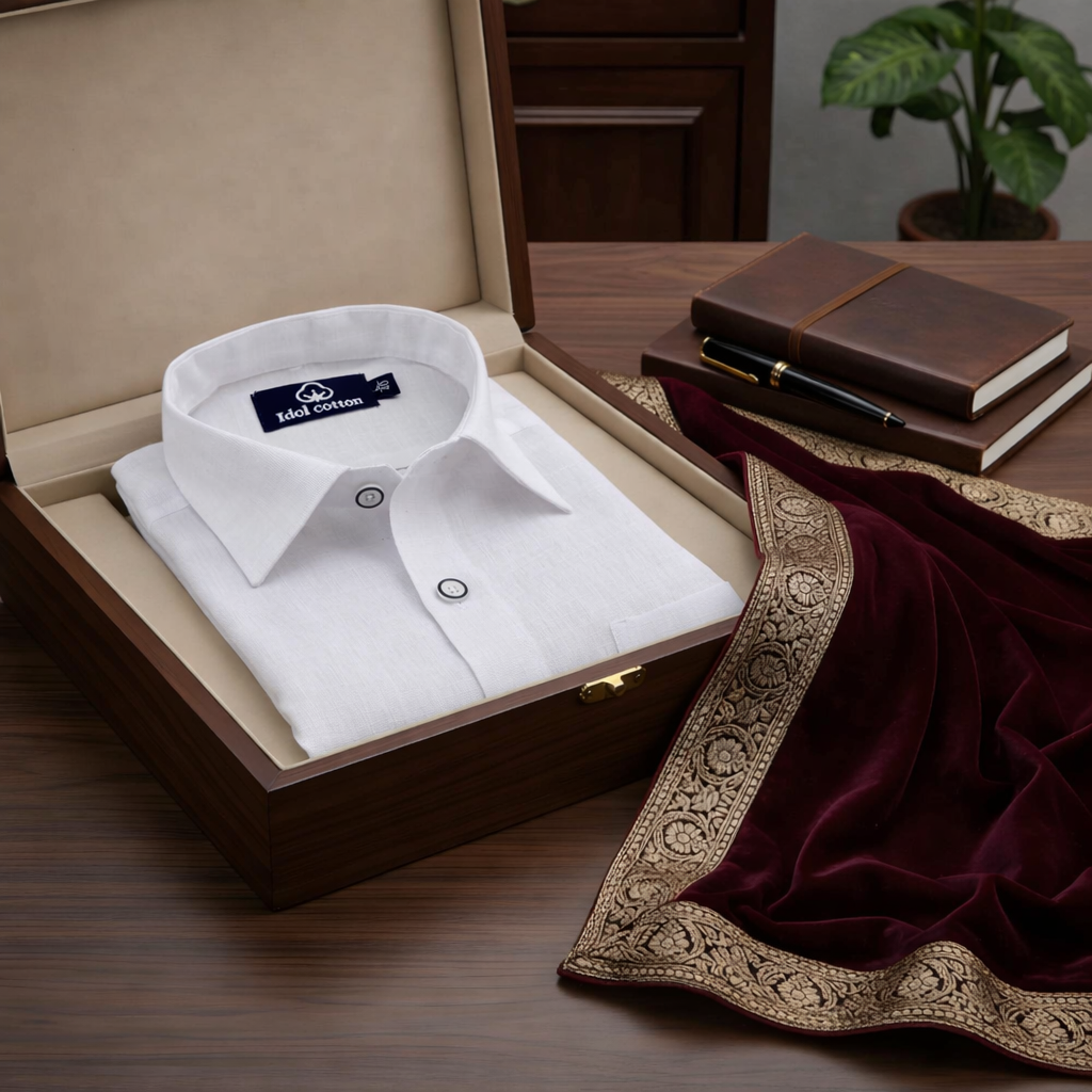 Linen Pure White Twill Slub