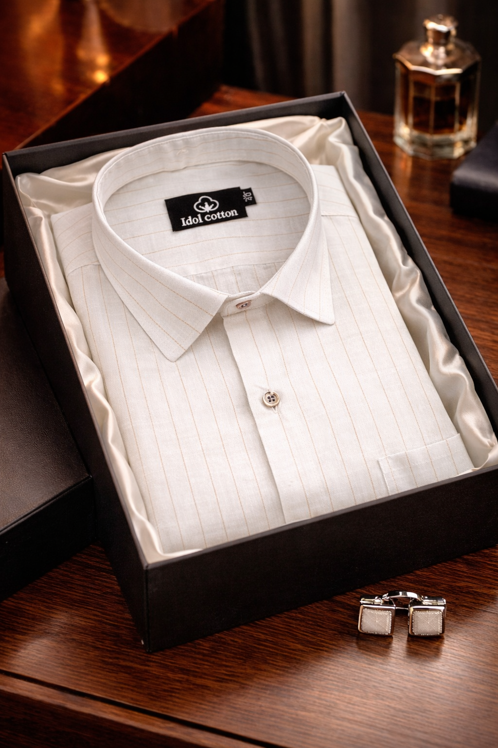 Bamboo Linen Strip White Color