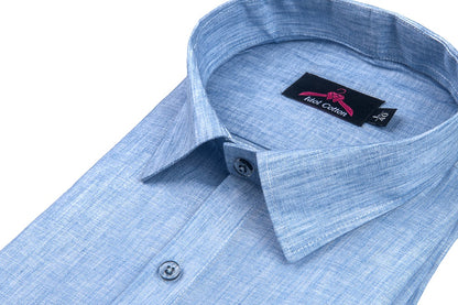 Cotton Linen Ice Blue Color Shirt for Men