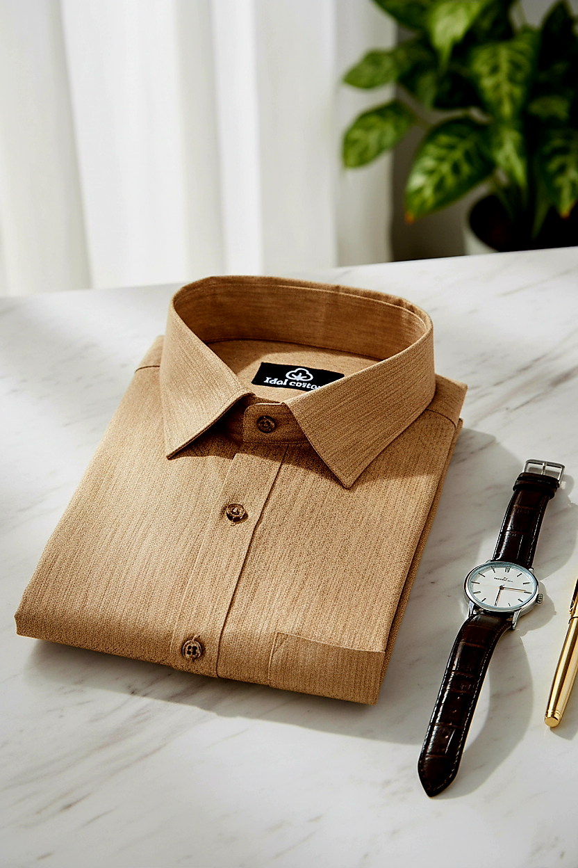 Teal Jacquard Dimond Pattern Cotton Shirt camels Belge Fon Colour