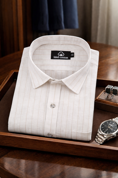 Bamboo Linen Strip White Color