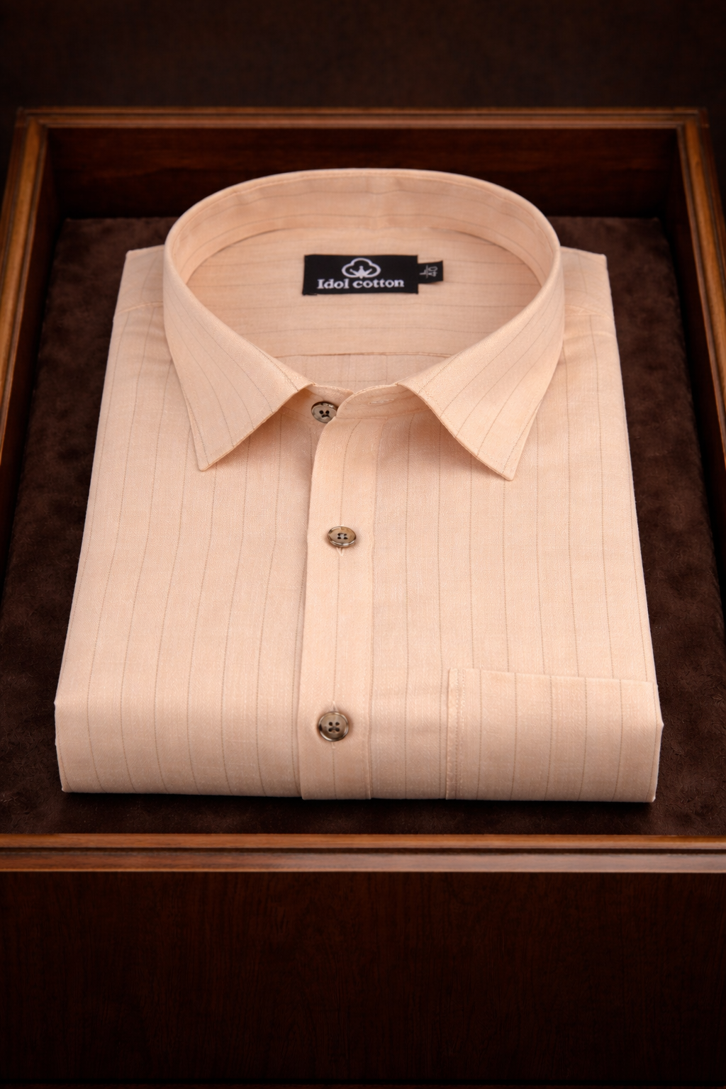 Bamboo Linen Strip Peach Color