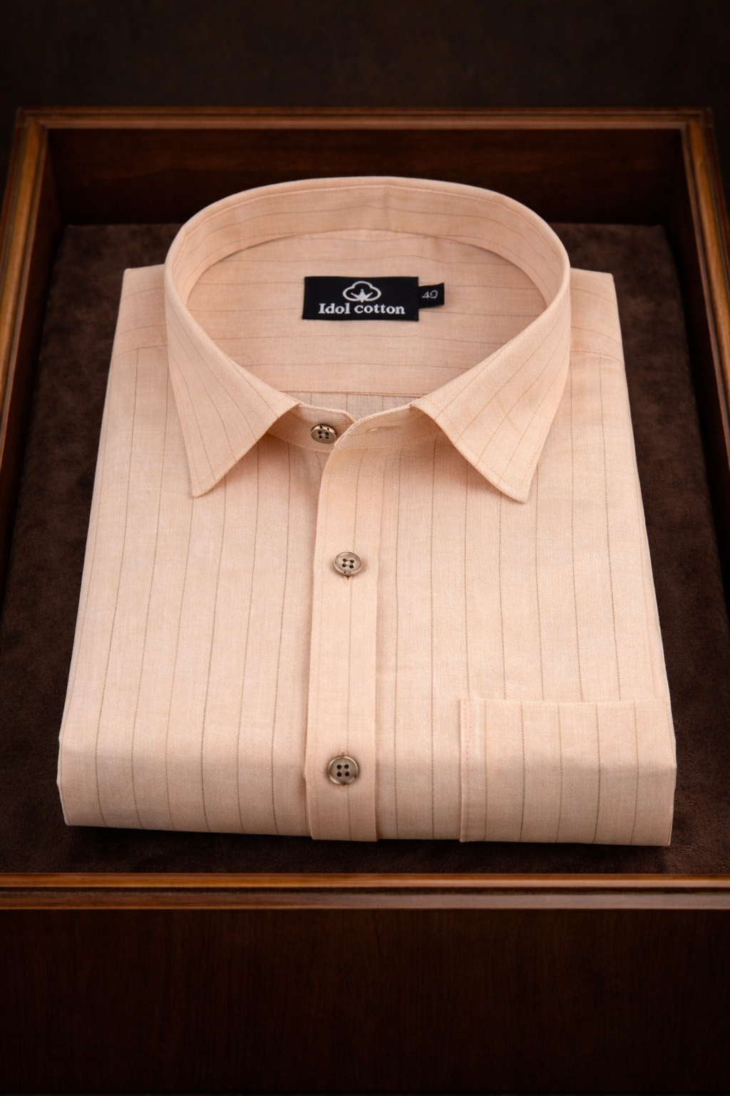 Bamboo Linen Strip Peach Color