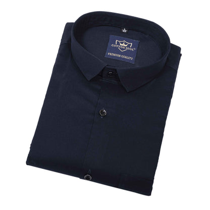 Premium Cotton Plain Navy Blue Shirt