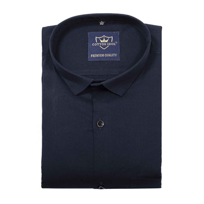 Premium Cotton Plain Navy Blue Shirt